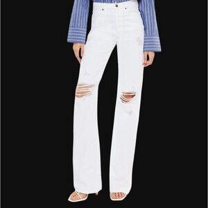 Kancan Ultra High Rise 90's Flare Jeans White Distressed Size 15/ 31 New w Tags